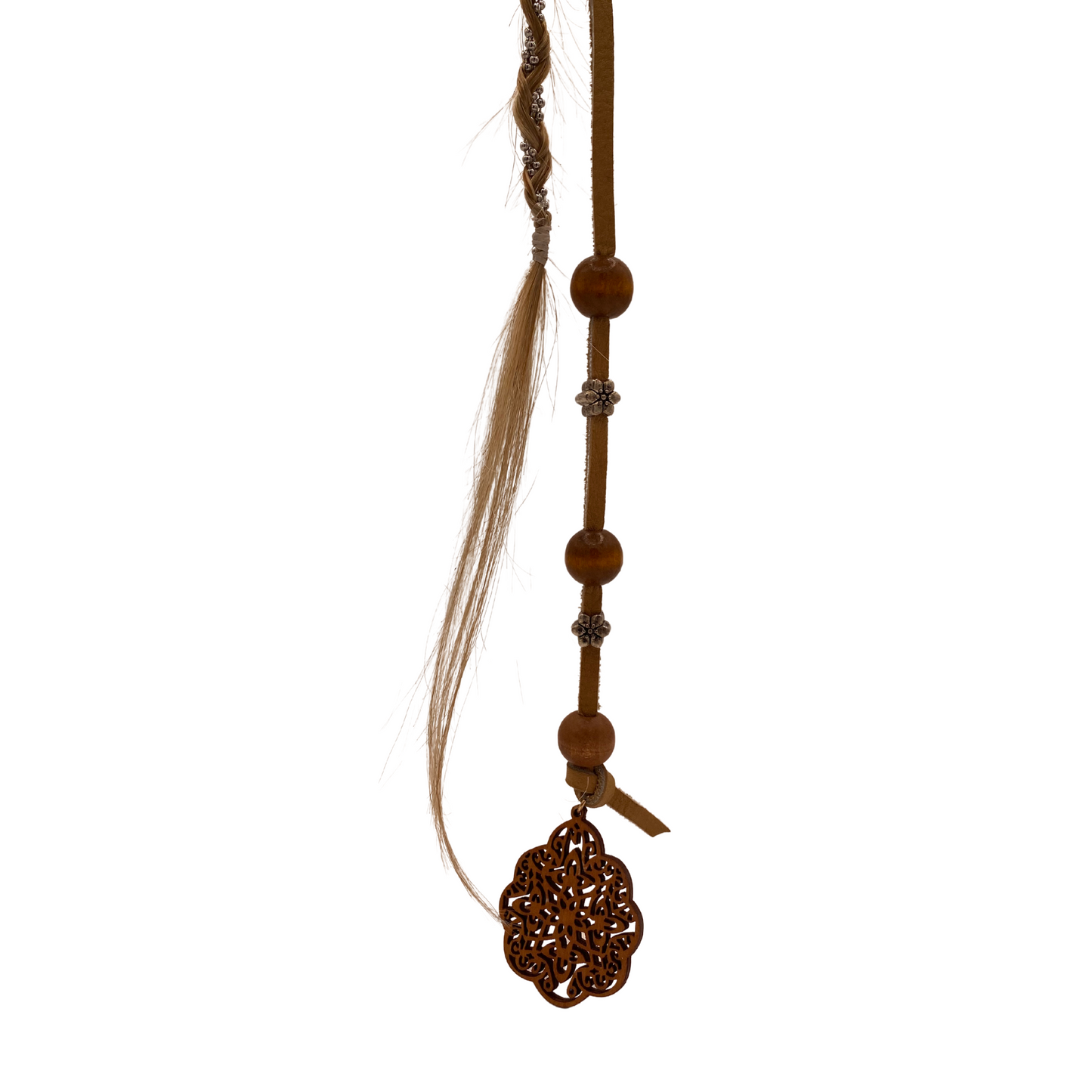K-Clip Hair Extension - Double Blonde! (Beaded Leather & Braided Chain)
