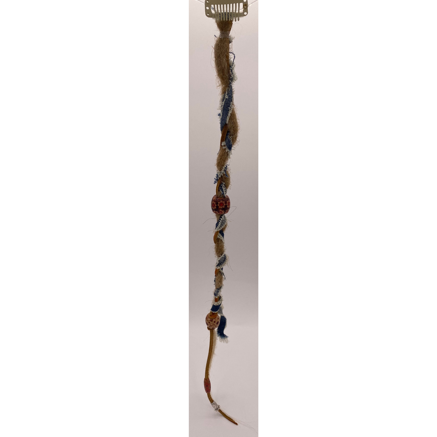 "K-Clip-in" Hair Extension - Blonde Ombre Dread (Braided Denim)
