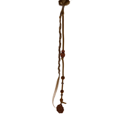 K-Clip Hair Extension - Double Blonde!  (Beaded Leather & Braided Chain)