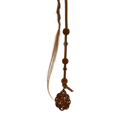 K-Clip Hair Extension - Double Blonde!  (Beaded Leather & Braided Chain)